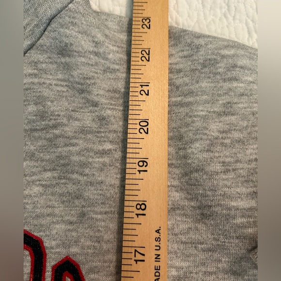 Shippensburg Univ Hooded gray w/black/red letters. Front pouch pkt.Fleece lined. - Picture 4 of 8